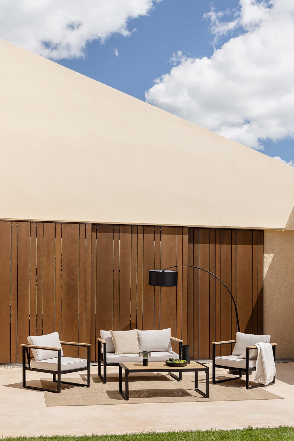 Gartenlounge 4 Plätze Aluminium Lipov